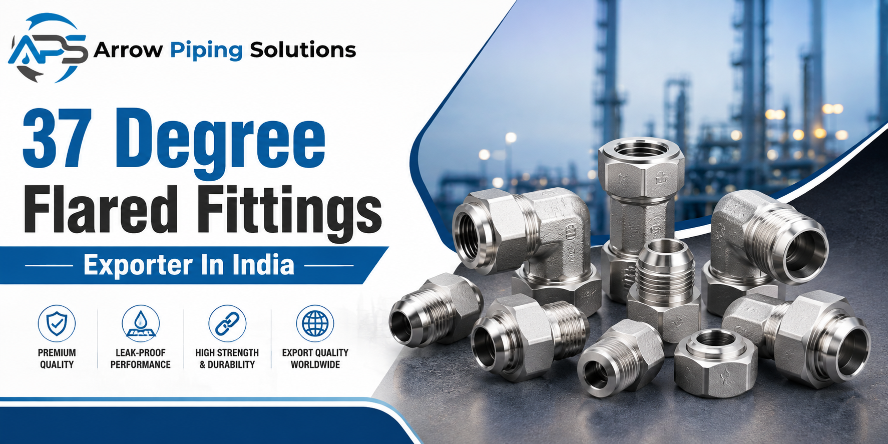 37 Degree Flared Fittings Exporter In India - Arrow Piping