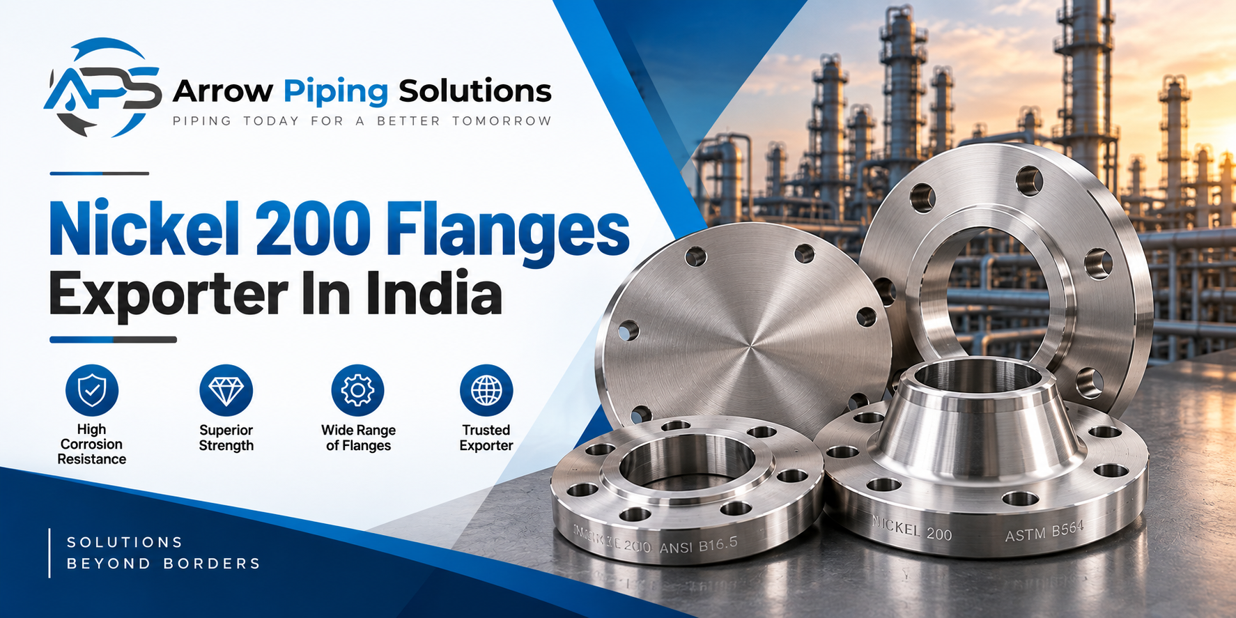 Nickel 200 flanges exporter in India weld neck slip on blind socket weld