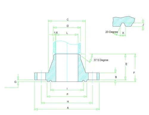 Weld Neck Flange Diagram